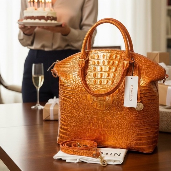 Brahmin Handbags - Brahmin Large Duxbury Orange Potion Genuine Leather Satchel NWT